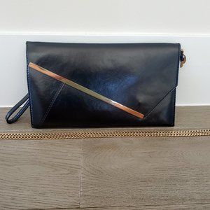 Black Envelope Clutch with Gold Chain/Trim (Charming Charlie)
